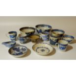 Various blue and white ware etc., to include an early 19thC blue and white transfer printed