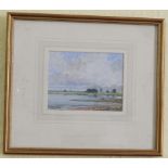 William Bartol Thomas (1877-1947). Lincolnshire landscape, watercolour, signed, 10cm x 13cm.