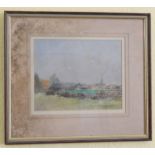 Keith Roper (b.1946). Lincolnshire landscape, pastel, signed and dated, 19cm x 24cm.