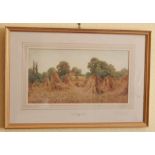 Walter Fryer Stocks (1842-1915). Cornfield, watercolour, signed and dated 1886, 24.5cm x 37cm.