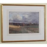 Thomas Ambrose (20thC). Figure in rural landscape, watercolour, signed, 24.5cm x 35cm.