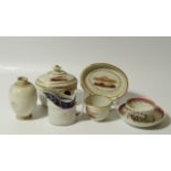 Various 18thC and 19thC porcelain, to include a Newhall style tea bowl and saucer, 16cm wide,