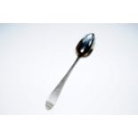 A George III Irish silver tablespoon, decorated in the Old English pattern, initial engraved,