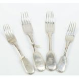 A pair of Russian silver table forks, crest engraved, Aleksandr Frans Fan-der-Flit, St Petersburg,