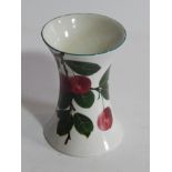 A 19thC Wemyss Pottery vase, the inverted cylindrical body hand painted with cherries