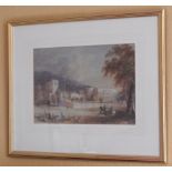 19thC British School. Stately home and park, watercolour, 20.5cm x 30cm.
