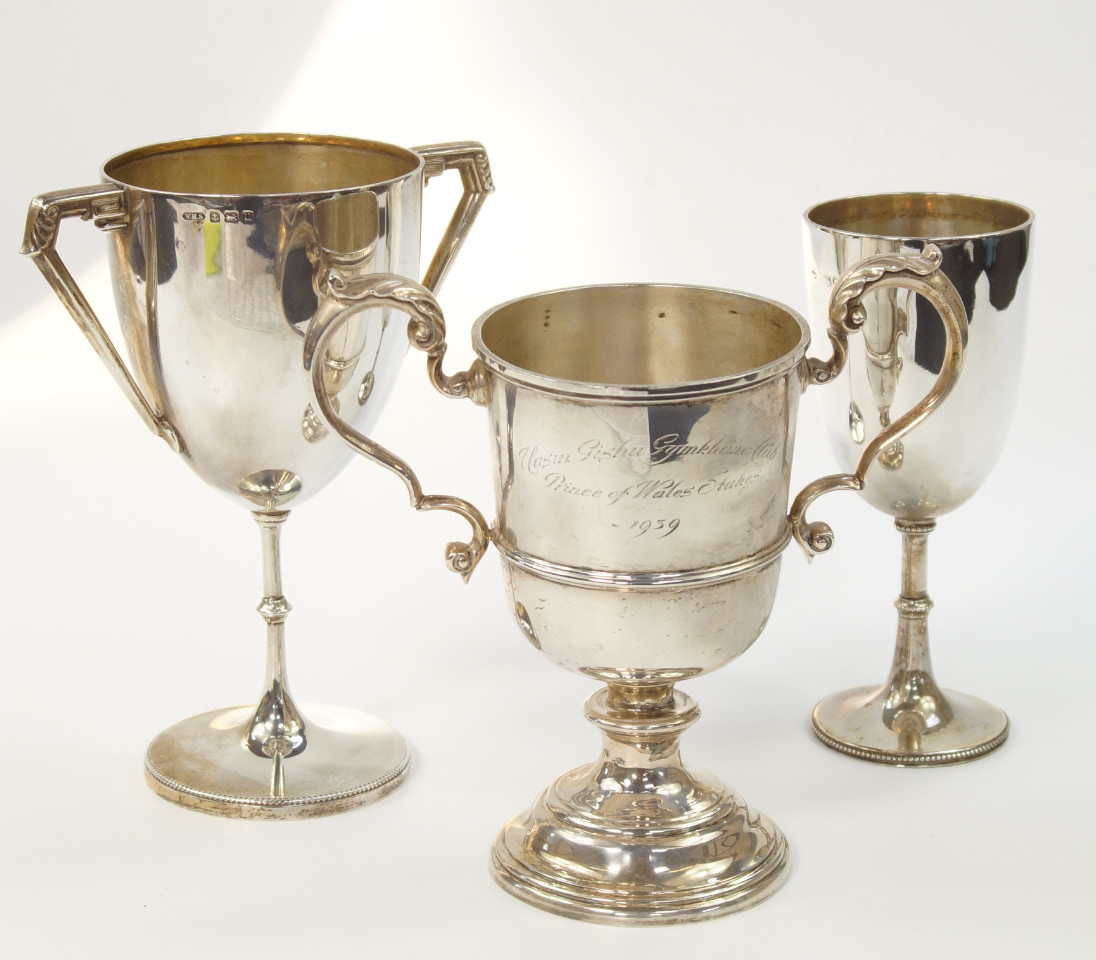 A George VI silver twin handled trophy, presentation engraved Uasin Gishu Gymkhana Club Prince of