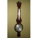A 19thC mahogany and boxwood wheel barometer, by D. Gugeri of Boston, with a finely engraved