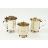 An Edward VII silver christening cup, London 1905, a George V cup, Birmingham 1923, and another,