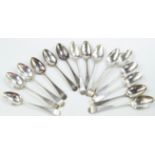 A set of six George III silver teaspoons, decorated in the Old English pattern, initial engraved,