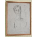 20thC British School. Male study, watercolour, indistinctly signed and dated (19)38, 37.5cm x 27cm.