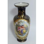 An early 20thC Continental porcelain vase, in the manner of Kaufmann, the shouldered body with