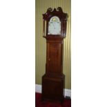 A 19thC mahogany and oak crossbanded longcase clock, B Farrar, Pontefract, with thirty hour