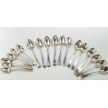 A set of six George III silver teaspoons, decorated in the Old English pattern, monogram engraved,