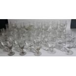 A quantity of 19thC and later cut glass wine glasses.