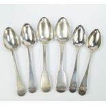 A pair of George III silver tablespoons, decorated in the Old English pattern, monogram engraved,
