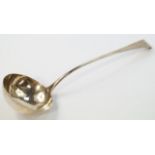 A George III silver soup ladle, initial engraved, Thomas & William Chawner, London, 5.04oz.