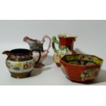 Various pottery etc., to include a Royal Terracotta porcelain polychrome jug, 20cm high, and bowl,