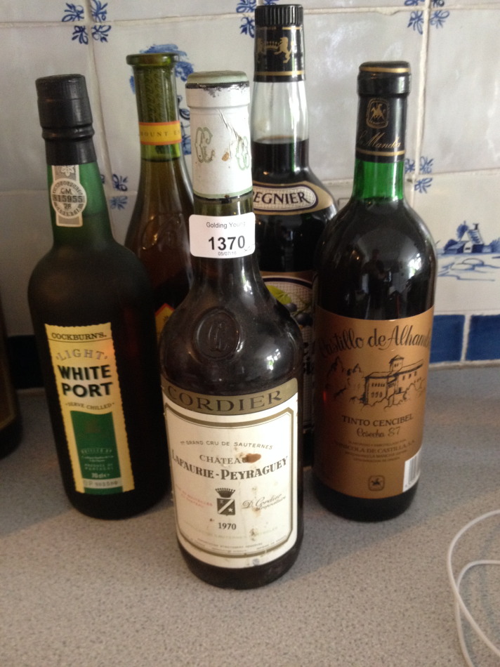 Mixed wines Inc. 1970 Chateau Lafaurie-Payraguey and a white port. (4)