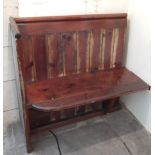 A late 19thC/early 20thC pine pew, incomplete 94cm wide.