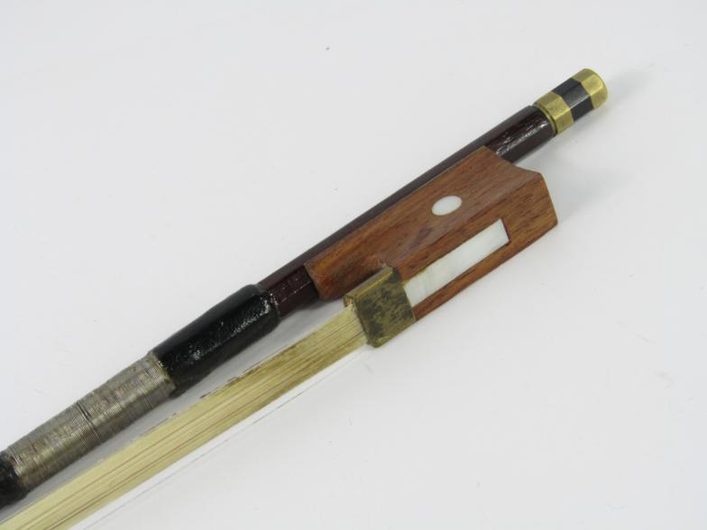 A Chinese Lark violin with bow, cased. - Image 7 of 7