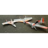 Three polystyrene R/C starter planes, comprising Skyray, Funjet and Multiplex Parkmaster 3D.