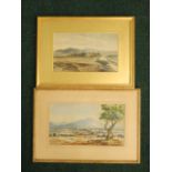 George Farell. Evening in the Mournes, watercolour, 22cm x 40cm, and a watercolour bearing the