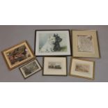 Three 19thC coloured engravings, Royal Hospital of Catherine, Regents Park, and Dover, and a print