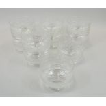 A set of ten cut glass finger bowls, 12cm dia.