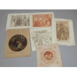 Five prints after Bartolozzi, to include the Dowager Queen of Edward IV, Masaccio, Dr Primrose, etc,