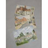 William C Griffiths. Goudhurst Kent, Aylesford Kent and another, watercolours, unframed (3)