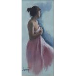 20thC British School. Female study, pastel, signed, 29cm x 13cm