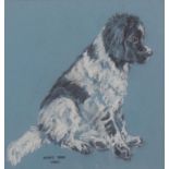 Marjorie Turner. Portrait of a dog, pastel, artist studio stamp, 26cm x 24.5cm