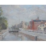 Keith Roper (b.1946). Canal scene, pastel, signed and dated 1986, 23.5cm x 30cm