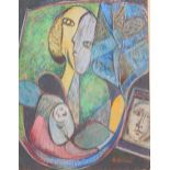 Mary Horner. Two scarves, pastel, signed and titled verso, 62cm x 47cm