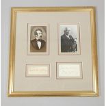 A photographic montage depicting David Livingston and Stanley, bearing signatures and certificate of