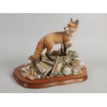 A Border Fine Arts limited edition figure, The Last Look, depicting a fox on a naturalistic base, no