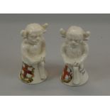 Two crested porcelain Lincoln Imps, each with the crest for Lincoln.