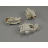 Three crested porcelain items, to include a model of the British tank, an artillery cannon crested