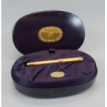 A Parker Accession 23ct gold plated limited edition fountain pen, made in 2002 to commemorate the