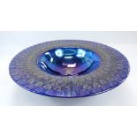A large Studio Pottery bowl by Tobias Harrison, with a blue lustre glaze, 46cm diameter