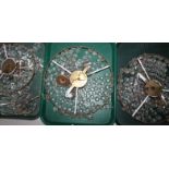 Various Art Deco light shades, each with glass droppers, 34cm dia. etc. (a quantity)