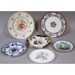 Various decorative plates, Royal Doulton Camilla pattern dish 21cm wide, 19thC oriental style