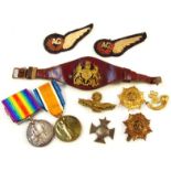 A WWI medal pair, comprising Campaign and Victory medals, each similarly marked, 059393 Pte. J