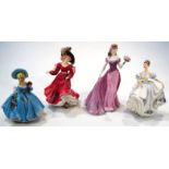 Various porcelain figures, to include Royal Worcester Jessica Summer Romance, 25cm high, printed