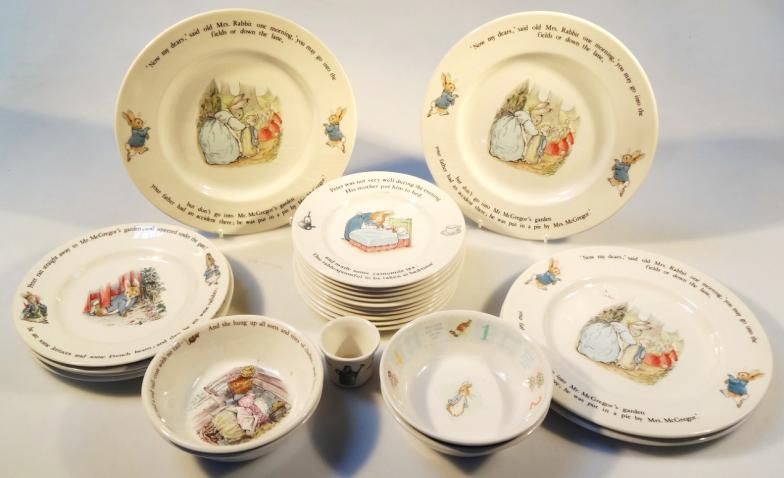 Various Beatrix Potter wares, plates, 26cm dia. bowls, side plates, etc. (a quantity),