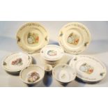 Various Beatrix Potter wares, plates, 26cm dia. bowls, side plates, etc. (a quantity),