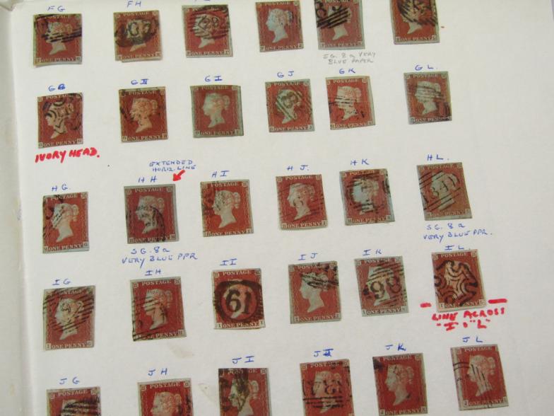 Various Victorian stamps, reconstituted sheet of 1d reds, 1841 to include AA BA, some with - Image 3 of 3