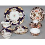 A Royal Crown Derby Imari pattern cup 7cm high, sugar bowl, plate and saucer and an early 20thC