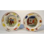 Two early 19thC pottery children's plates, by Thomas Fell, each decorated with figures and printed